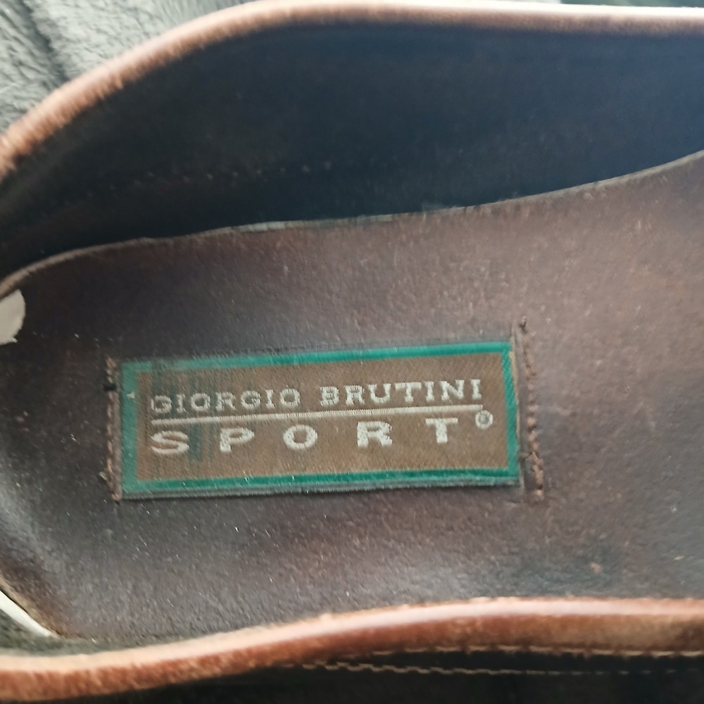 Giorgio Brutini Sport Loafers 10M Black Brown Kiltie Tassel Woven Leather Preppy - Picture 5 of 10